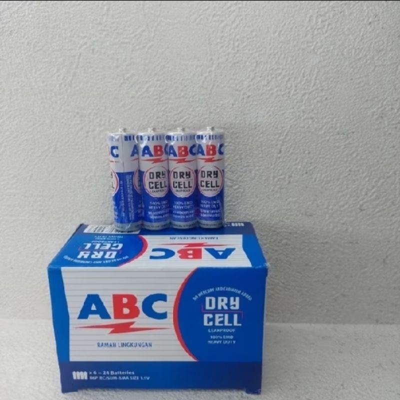 1 box ( isi 24pcs ) BATU Baterai ABC BIRU A2 AA untuk remote dan jam dinding