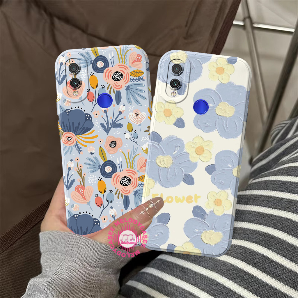 Xiaomi Redmi 7 Note 7 5 6 Pro Silikon - Bumper Tpu - Case Pelindung Hp - Motif Bunga - Kesing