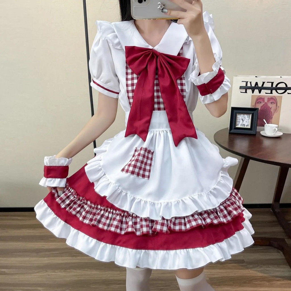 2024 New Restaurant Maid Cute Maid Lolita Maid Dress Cosplay Maid Uniform Dress Large Size S-5XL Cut