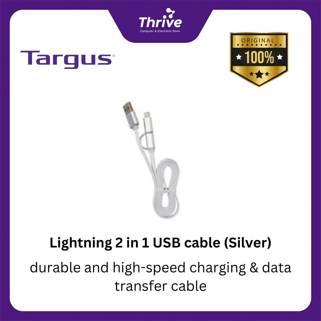 Lightning 2 in 1 USB cable (Silver)