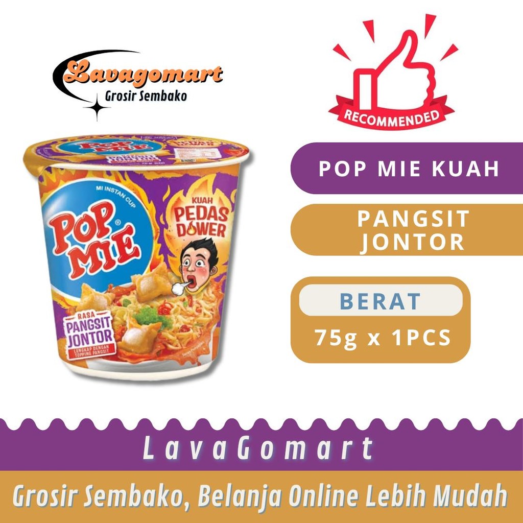 

POP MIE INSTAN CUP PANGSIT JONTOR 5g - 1 PCS - LAVAGOMART - BANDUNG
