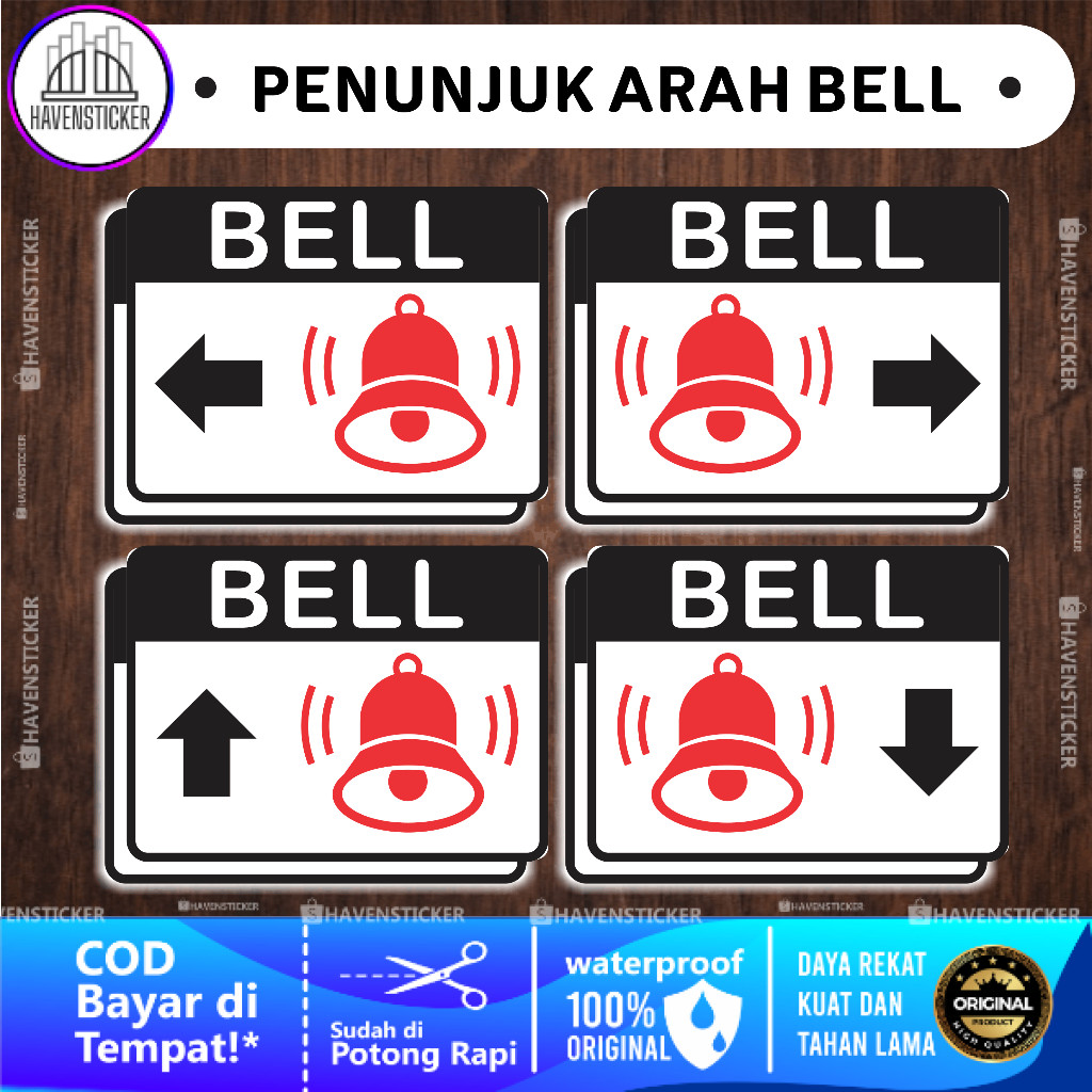 

Stiker Vinyl Penunjuk Arah Posisi Bell Laminasi Doff