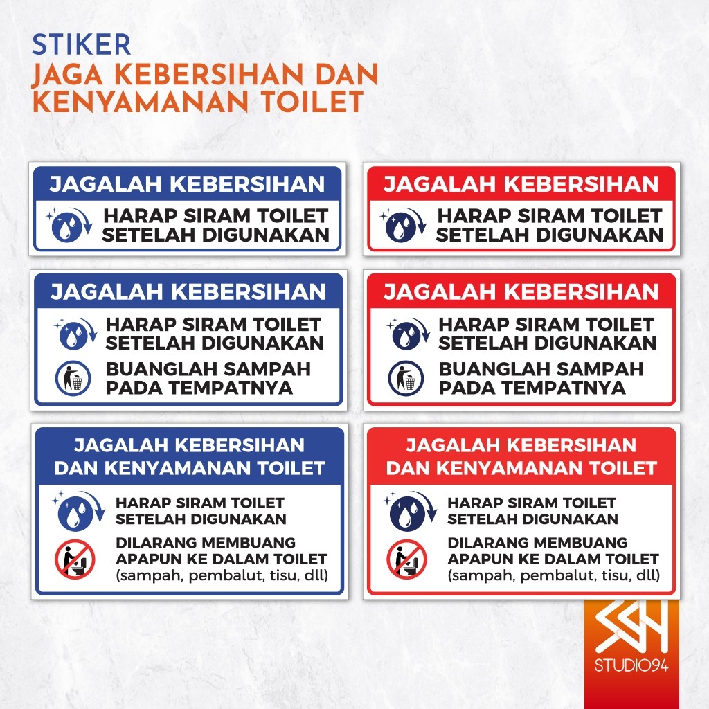 

Stiker Jaga Kebersihan Toilet | Sticker Jaga Kenyamanan Kloset | Vinyl Anti Air