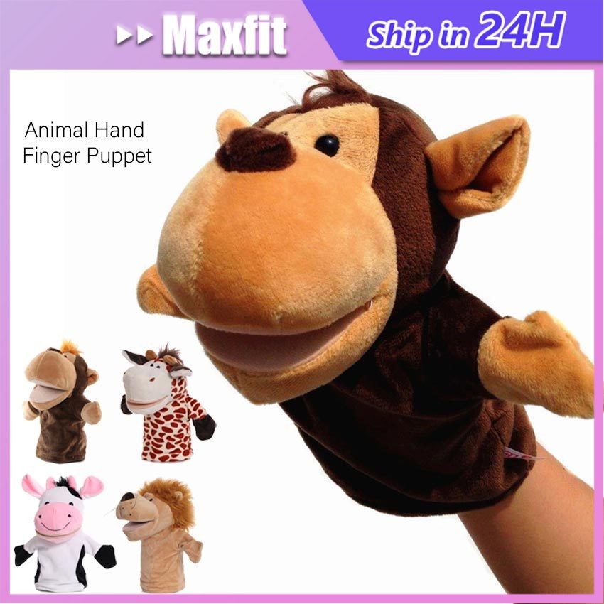 Boneka Tangan Hewan Hand Puppet Animal Boneka Tangan Binatang Premium Doll - Monyet/Lion/Sapi Perah/