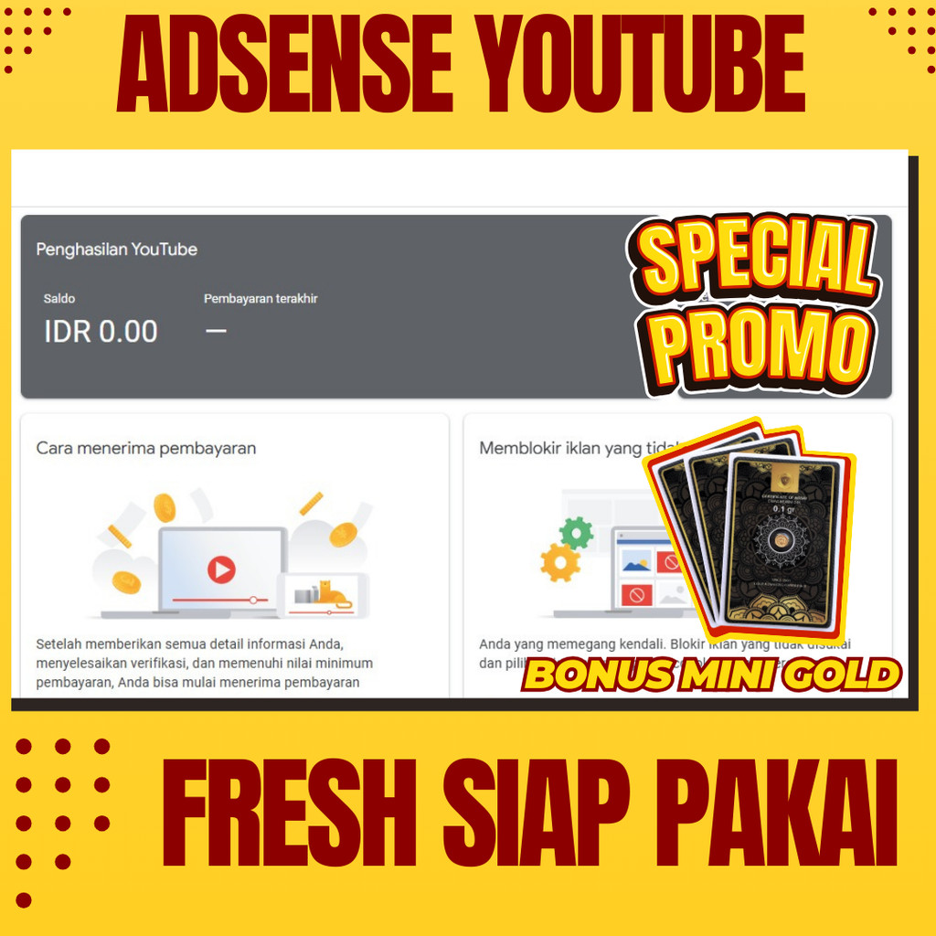 ADSENSE FRESH YOUTUBE UNTUK DAFTAR MONETISASI
