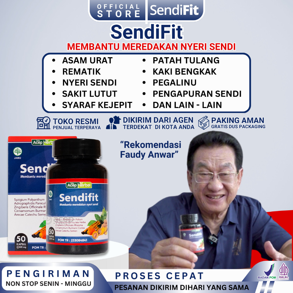 

Sendifit Asli 100% Herbal Origininal Obat Nyeri Sendi Sakit Lutut Asam Urat Rematik Syaraf Saraf Kejepit Sakit Pinggang Punggung Kebas Kesemutan Kaki Patah Tulang Tumit