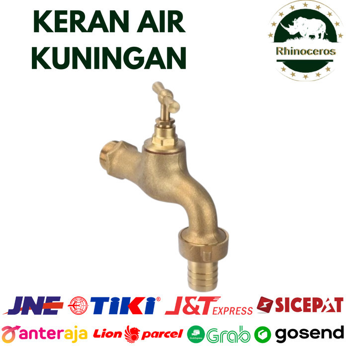 Keran Air Kuningan T Handle Keran Taman Drat 1/2 Dan 3/4 Keran Air Tembok