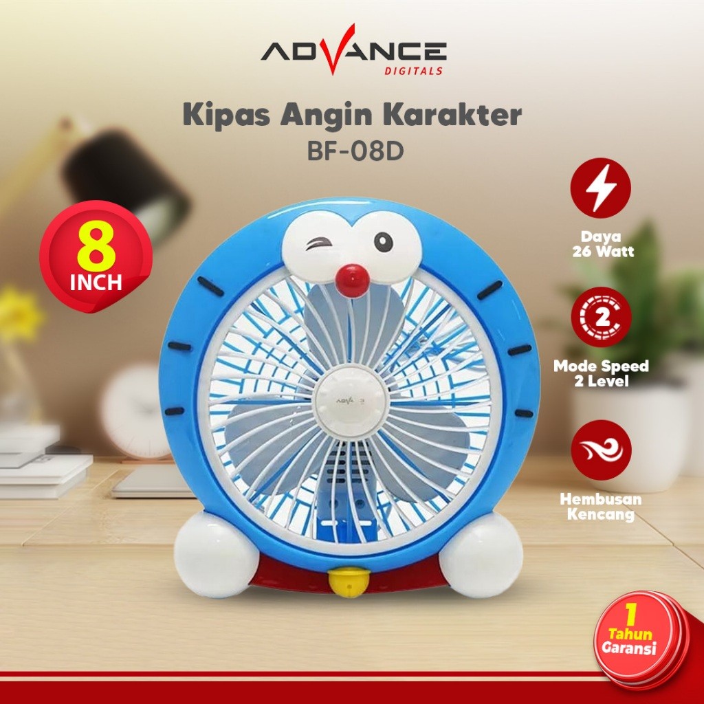 Advance Kipas Angin Karakter Lucu Advance BF08 8 inch Garansi Resmi Advance Kipas Doraemon