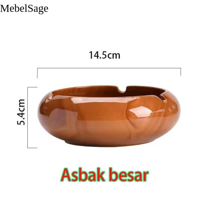 Asbak besar / kecil keramik dengan  2 varian warna kayu & gradasi - kayu IPX5