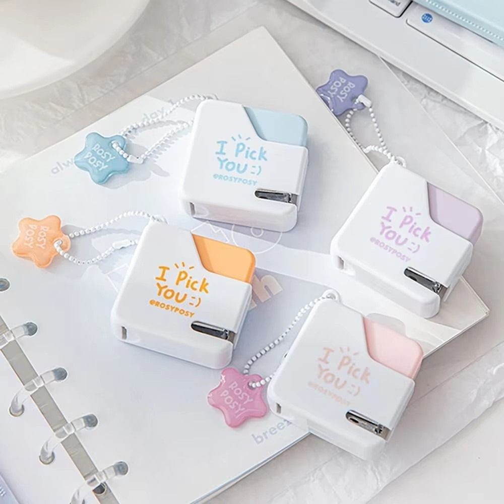 

Effortless Mini Color Stapler Set Easy-Use Square Labor-Saving Stapler Set Paper Stapling Multifunction Bookbinding Machine