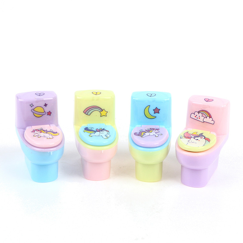 

2Pc Creative Toilet Shape Cartoon Pencil Sharpener Office Supply Stationery Gif
