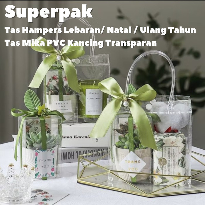(Grosir 10 buah) Tas Mika Kancing Uk 25x10x25 Goodie Bag Premium