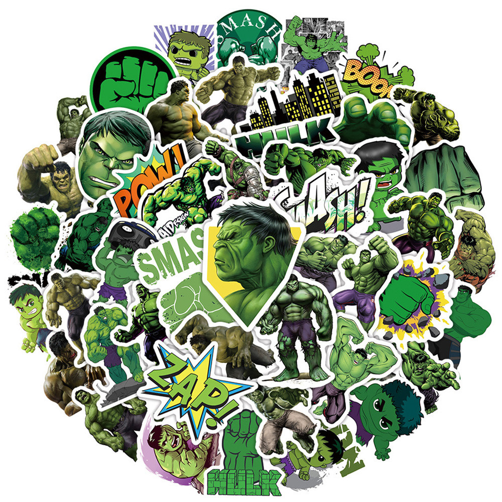

10/30/50pcs Disney Movie The Hulk Stickers Cool Super Hero Cartoon Sticker Phone Laptop Luggage Fun Graffiti Decals for Kids Toy