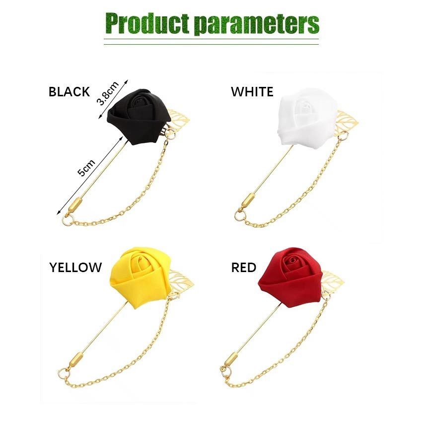 Owl Store - Pin Jas Bunga Mawar Lantai Lapel Pin Bros Rose Flower Corsage Jas Pengantin Pria Wanita