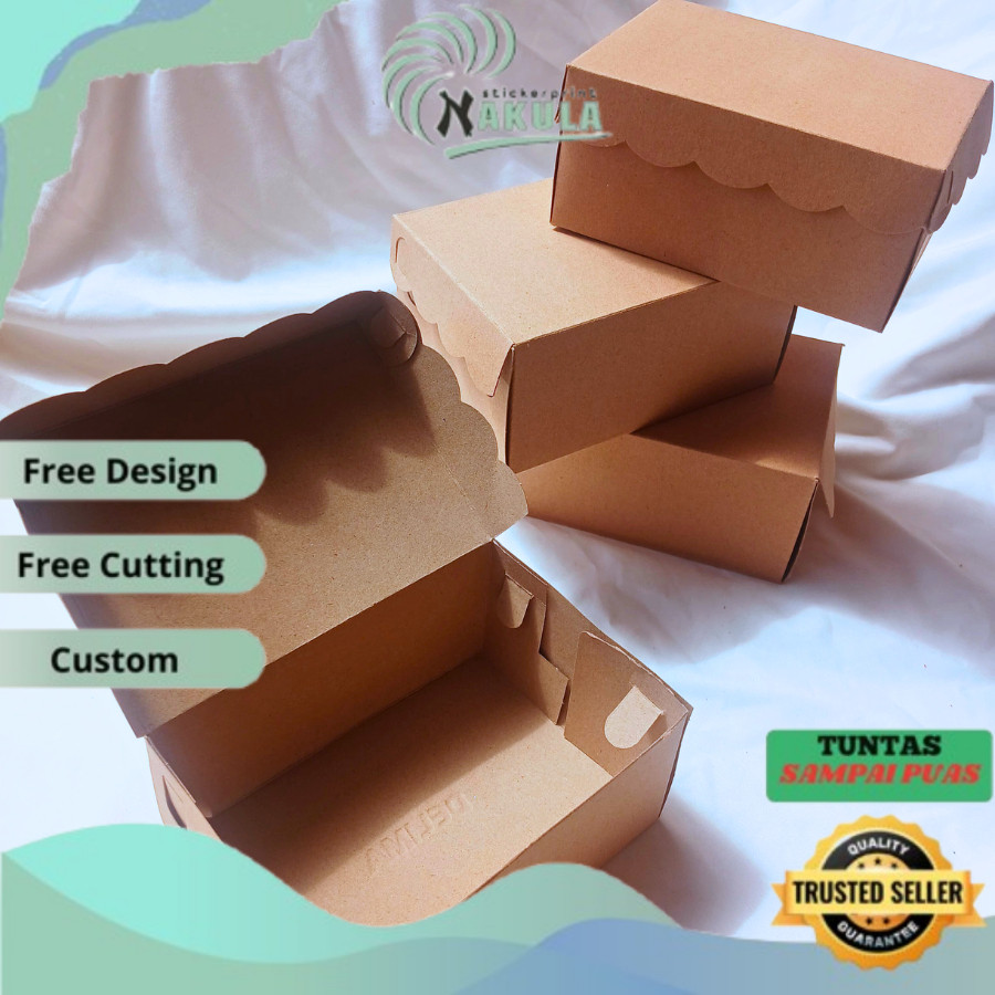 

NKL Kotak kardus Kraft Coklat/Kardus Kue/Kotak kardus Snack/ Kardus Renda Coklat Non-laminasi