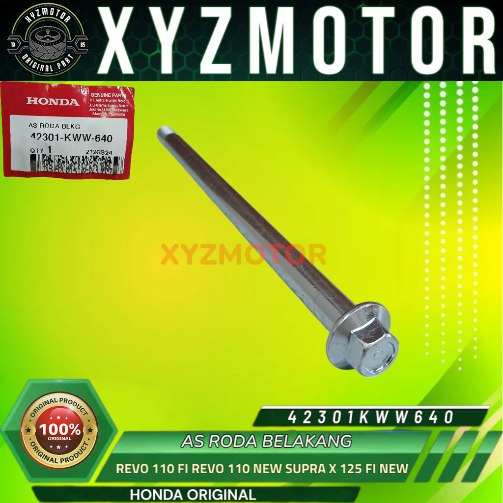AS RODA BELAKANG REVO 110 FI REVO 110 NEW SUPRA X 125 FI NEW HONDA 42301-KWW-640 ORIGINAL