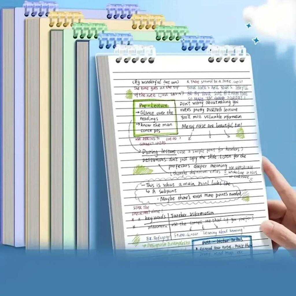 

A5 Flip-up Loose-leaf Notebook Kawaii Ins Style High-value Removable Horizontal Line Page Coil Notepad Student Stationery