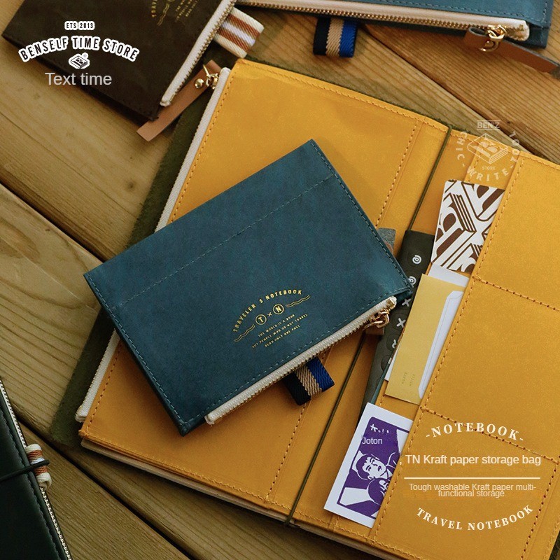 

Special Paper Travel Notebook Washable Cowhide Bill Bag Storage Bag Pen Case Stationery Storage Supplies