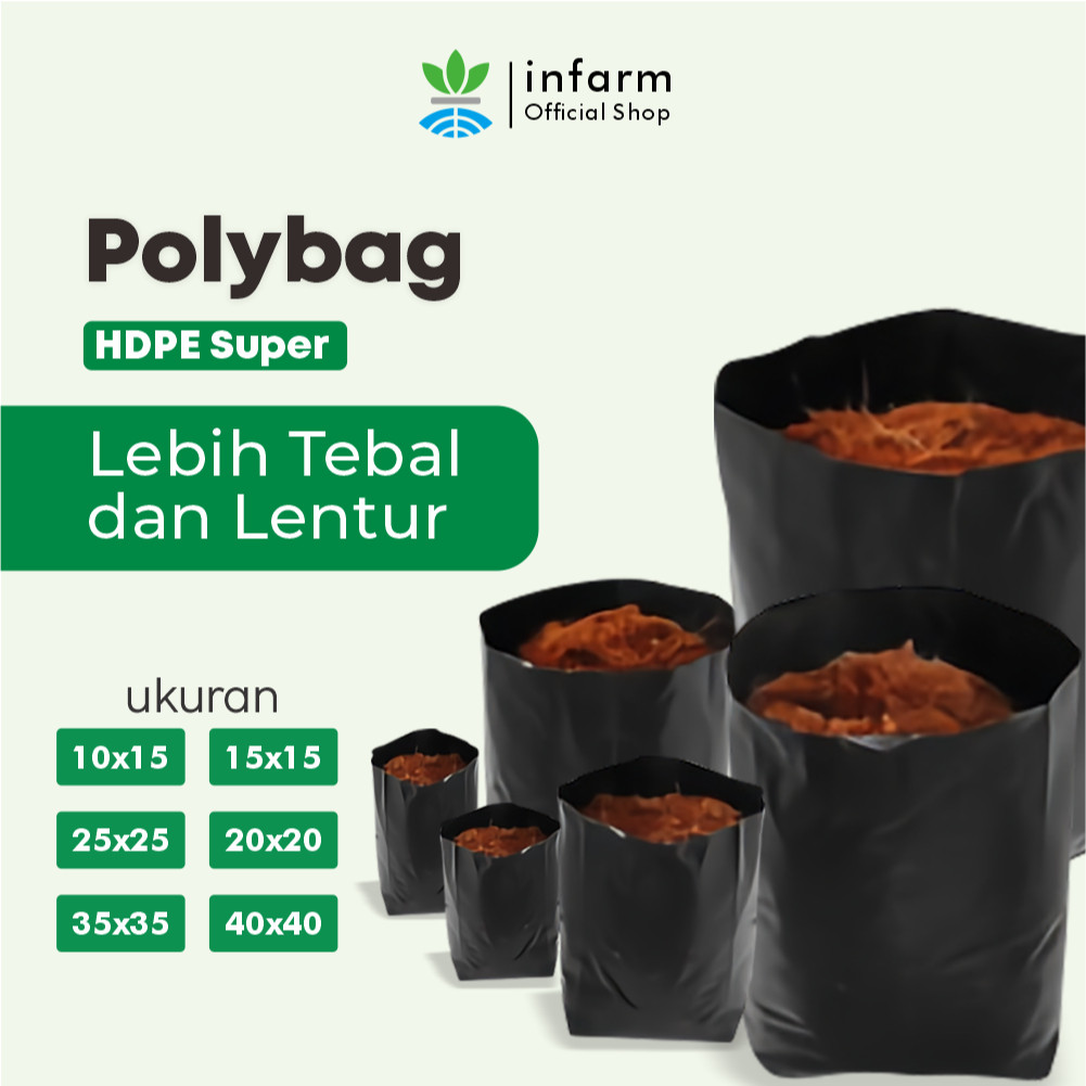 TANDURI - Polybag Tanaman Polibag Ukuran Kecil Sedang 10x15 15x15 20x20 Polybag Persegi Tebal Murah