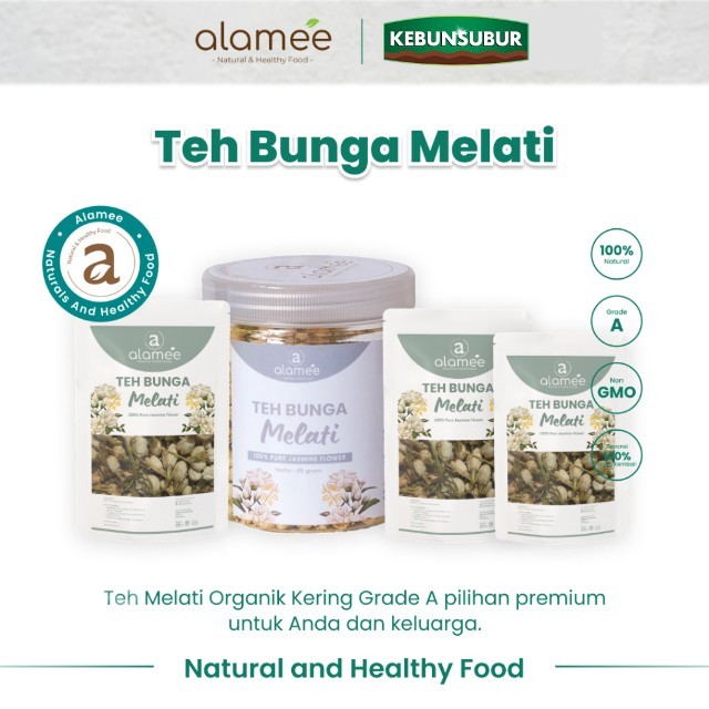

ALAMEE Teh Bunga Melati Jasmine Tea Organik Jasmin Herbal Kering Dried Flower Premium kebunsubur