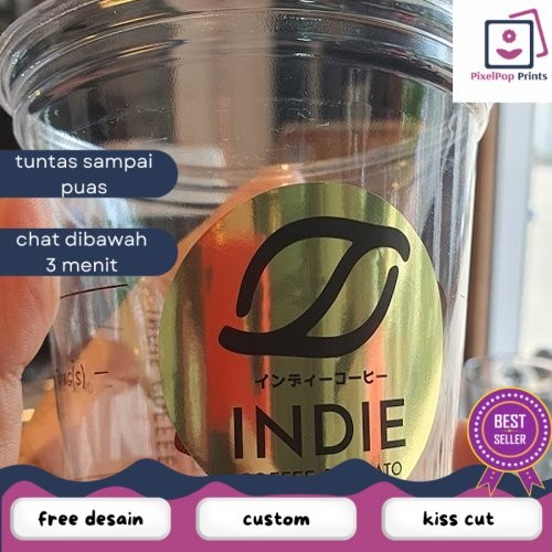 

Opikapip SBGS 2-6 Sticker Cetak Stiker Logo Bahan Gold Custom Sticker Label Makanan Minuman