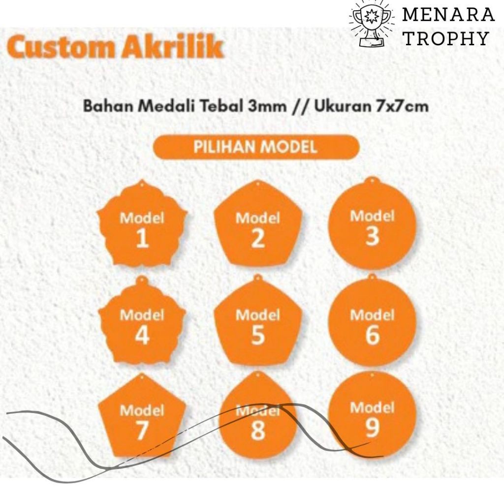 BAHAN MEDALI 3mm AKRILIK BENING Custom