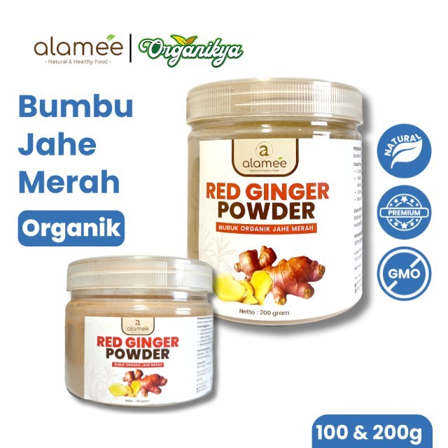 

ALAMEE Red Ginger Powder Premium Minuman Jahe Merah Bubuk Tanpa Campuran Sehat Serbuk Minuman 200gr organikya