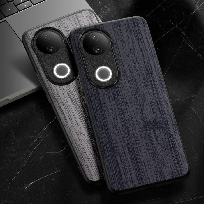 CASE FOR VIVO V50 5G CASE AIORIA WOOD CROSS PATERN CASING HP