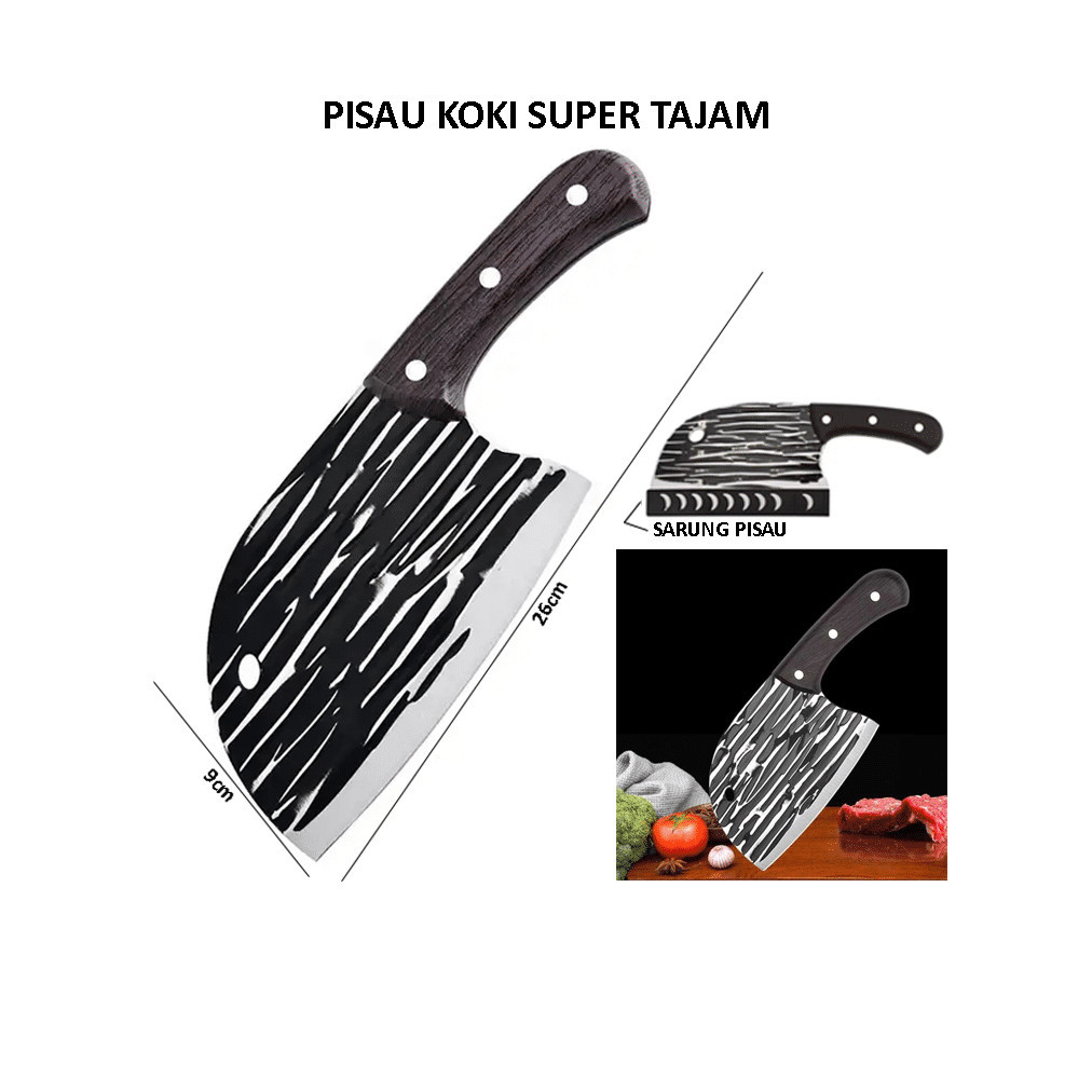 [ATR] PISAU DAGING SUPER TAJAM / PISAU DAPUR KOKI JEPANG STAINLESS