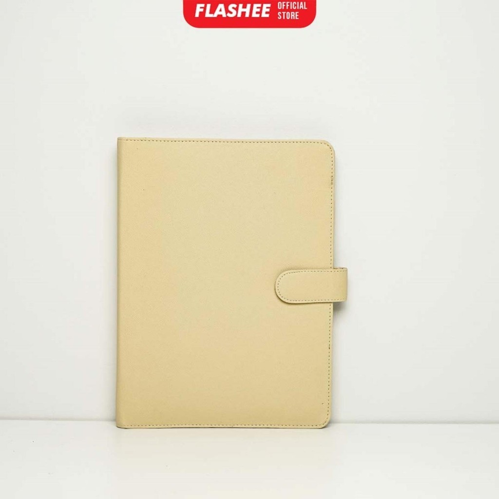 

Binder Notebook Kuliah Catatan Meeting Kerja Binder B5 26 Ring Kulit Warna Krem Aesthetic