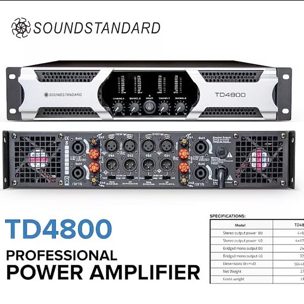 Power Amplifier Soundstandard TD4800 4Ch TD 4800 Class H