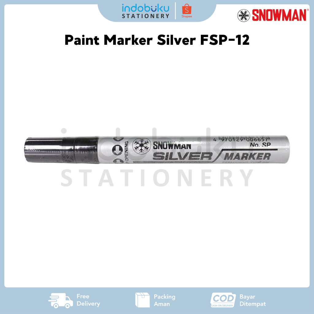 

Paint Marker Silver Snowman FSP-12 / Spidol Silver Besar Snowman FSP-12