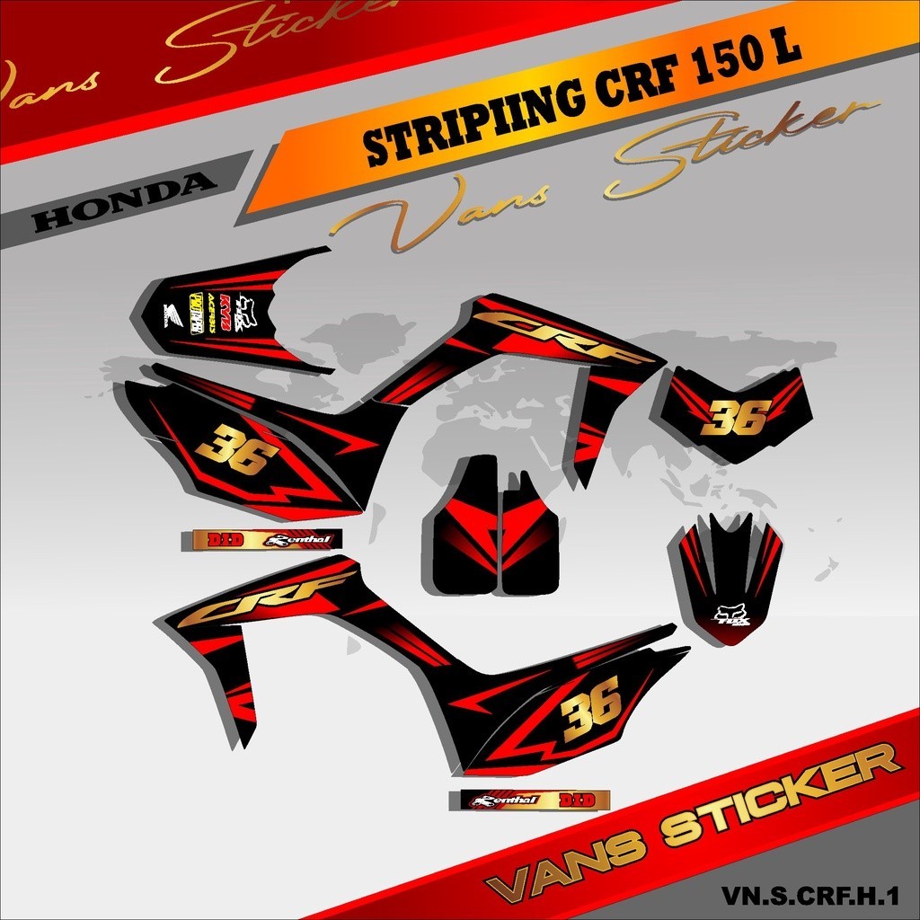 Sticker Striping CRF 150L-lis sticker variasi motor crf 150L