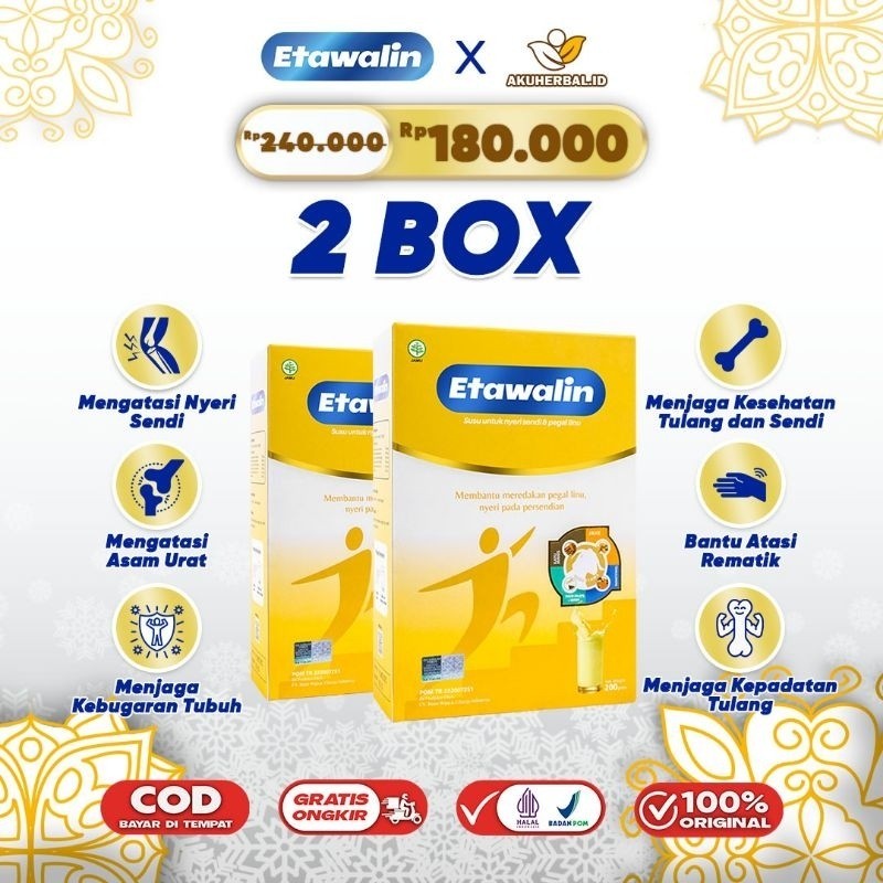 

ETAWALIN PAKET SEHAT 2 BOX - BANTU ATASI REMATIK, ASAM URAT & NYERI TULANG SENDI