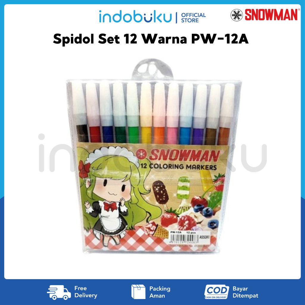 

Spidol Set 12 Warna Snowman PW-12A ( 1 Pack Isi 12pcs )