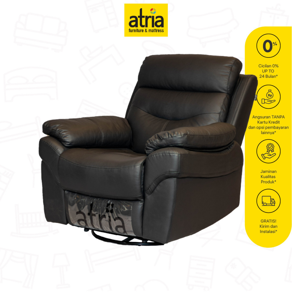 Atria Sofa Santai Sofa Recliner With Swivel 1 Seat Liviel Hitam