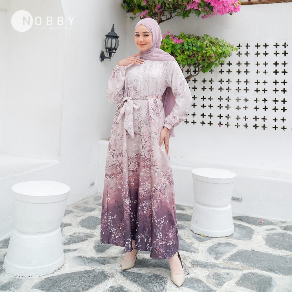 Nobby - Alina Dress Gamis Terbaru Gamis Wanita Warna Gradasi Premium 100% ORIGINAL