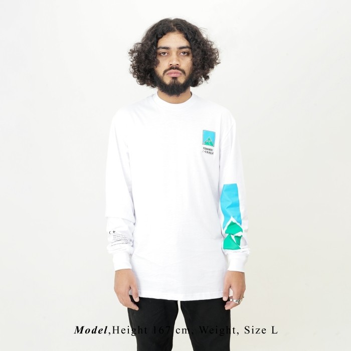 UNKL347 Kaos Longslevees Katun Kaos Lengan Panjang Motif Putih MOOZ