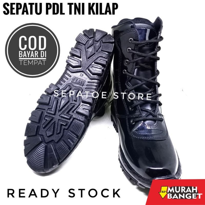 Sepatu pdh- SEPATU PDL TNI HITAM KILAP SEPATU PDL TNI POLRI SATPAM SECURITY