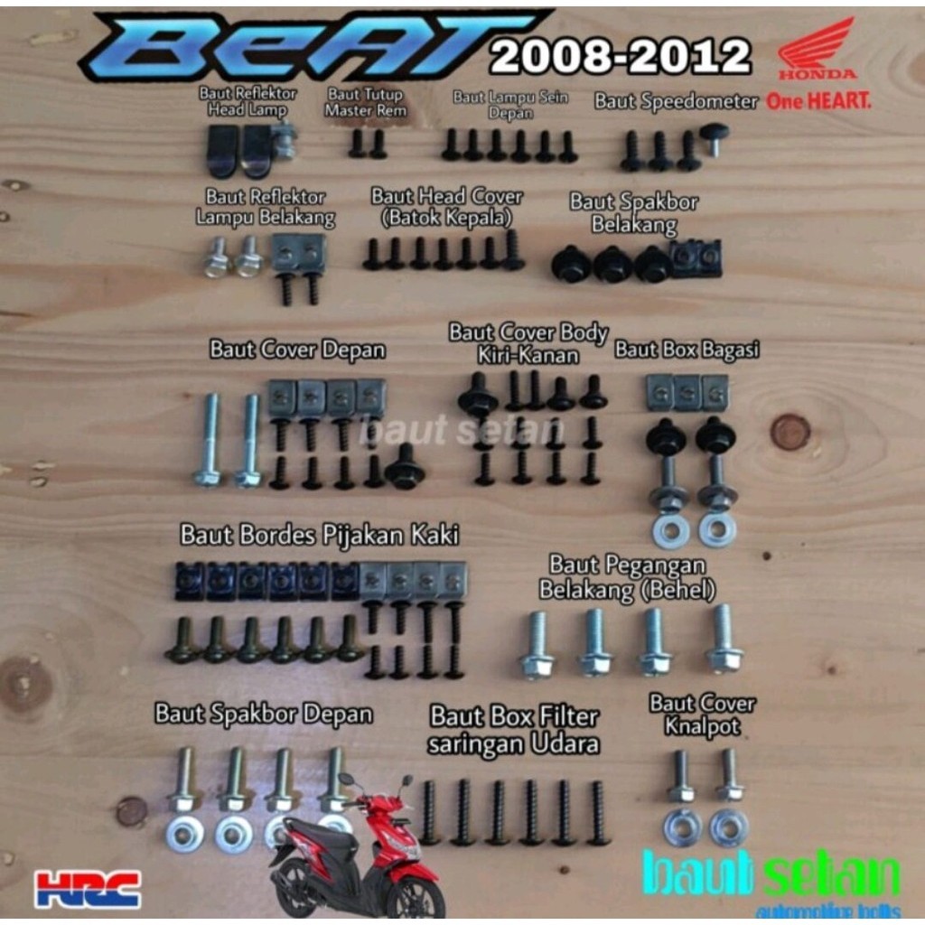 NEW  Baut full body honda beat karbu 2008 - 2012 original