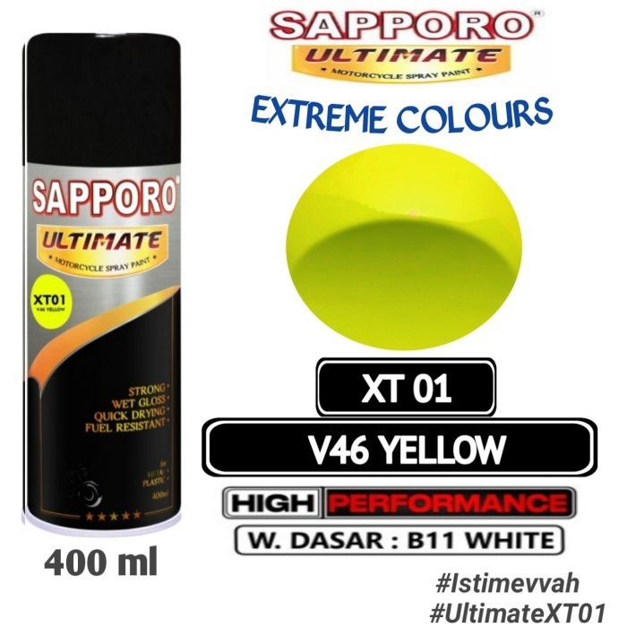 

SAPPORO ULTIMATE XT01 V46 YELLOW 400ml Cat Semprot Pylok Pilok Pylox