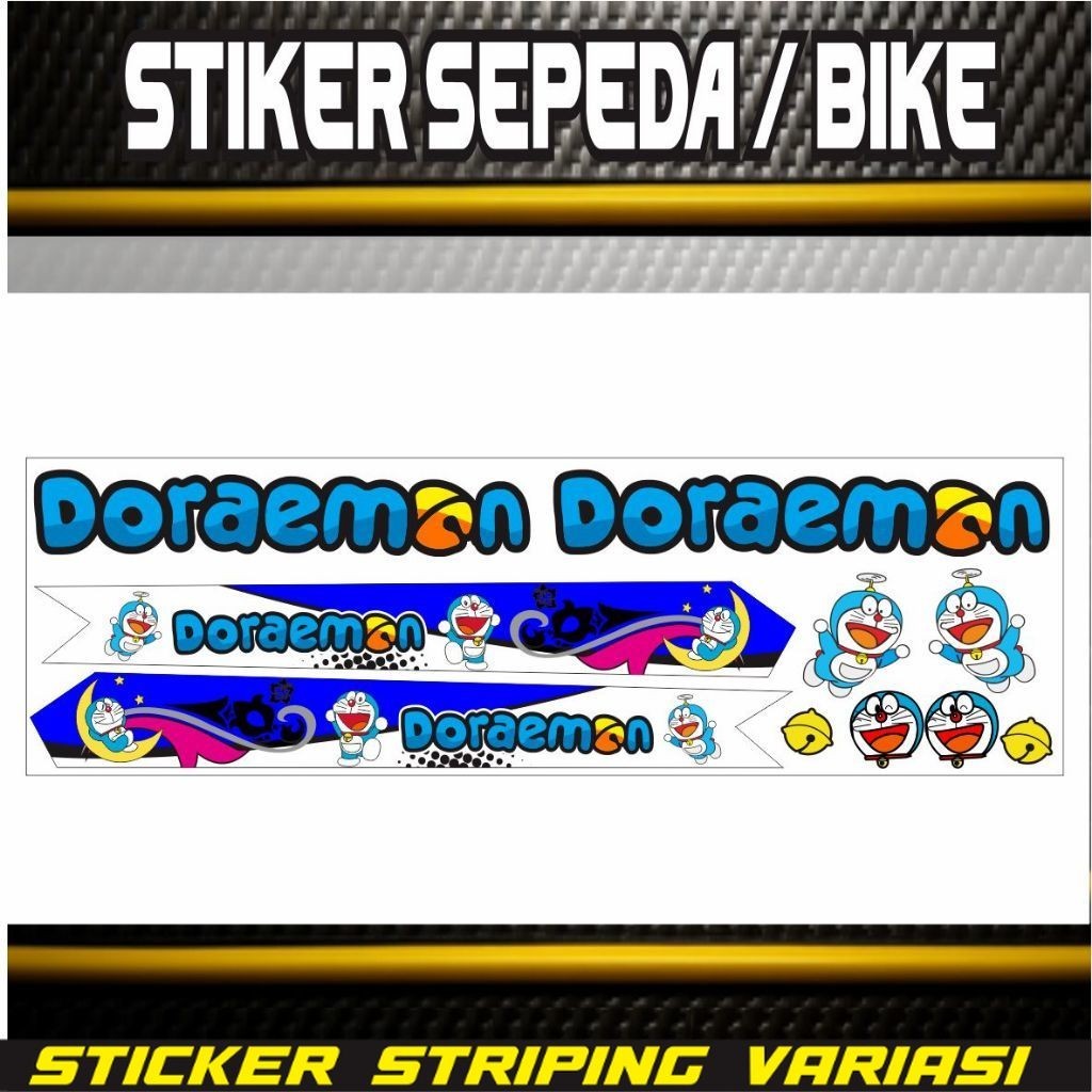 STRIPING DORAEMON SEPEDAH VARIASI STIKER SEPEDA STIKER SEPEDA ANAK VARIASI