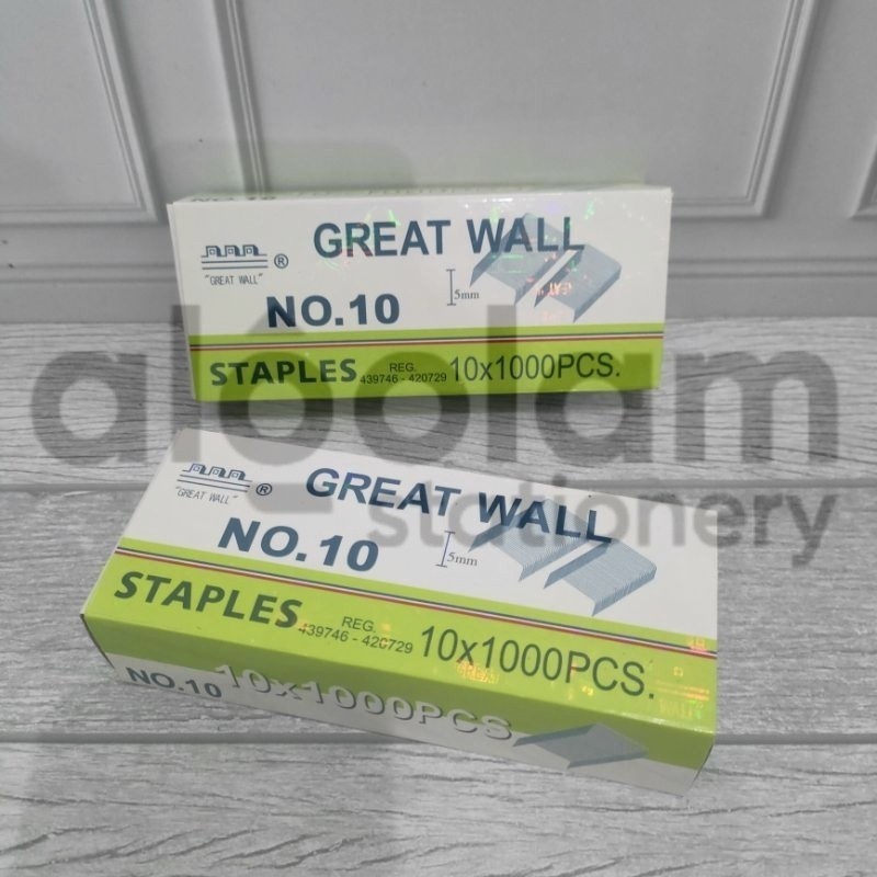 

SATU PACK ( 10 BOX KECIL ) Isi Staples Kecil No. 10 Great Wall