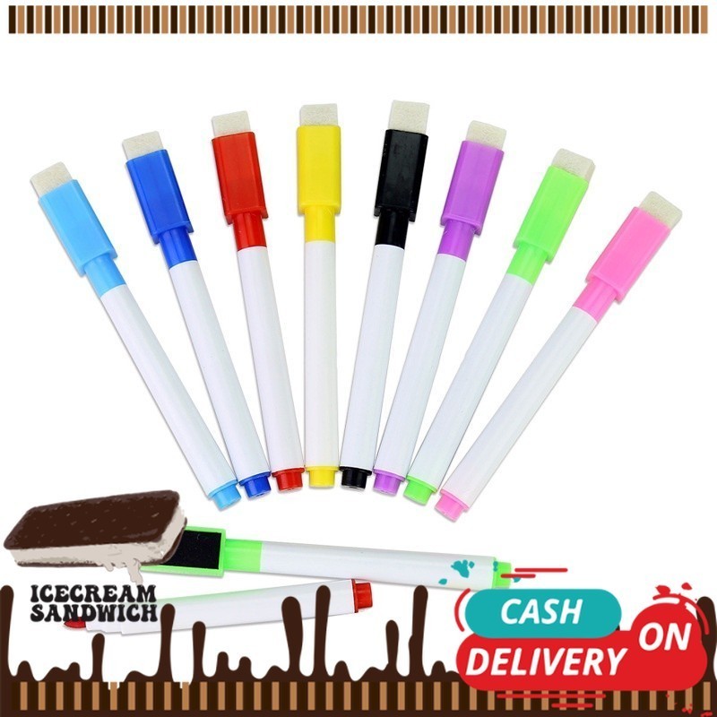 

[ ICS ] Spidol Mini Magnet Papan Tulis White Board Dengan Penghapus / Sepidol Warna Warni Wipe And Clean Kecil
