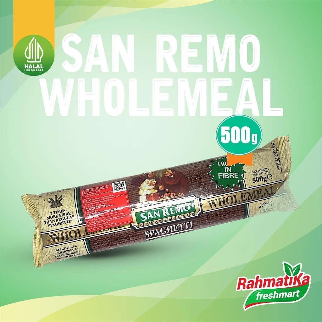 

SAN REMO Spaghetti Wholemeal 500 gr