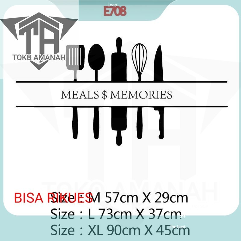 STICKER STIKER DINDING DAPUR RUANG MAKAN HIASAN DINDING CUSTOM WALL CUTTING STICKER KACA MURAH