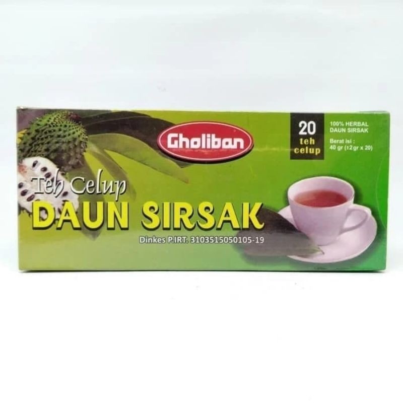 

Teh Daun Sirsak Gholiban ORIGINAL 100% TEH CELUP 20 KANTONG CELUP