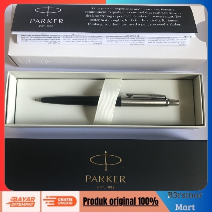 

[COD] DISKON Pulpen Parker Jotter SPC Ballpoint Black Crome Trim Berkualitas