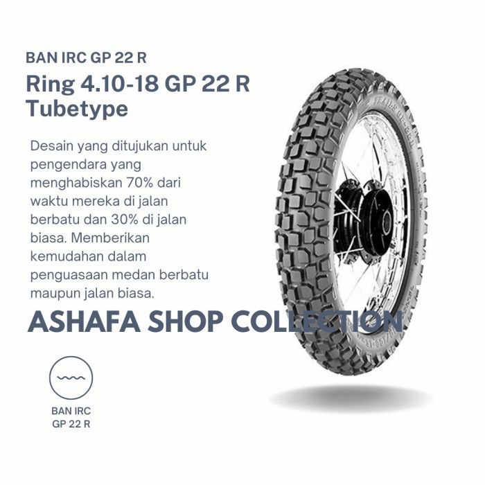 BAN BELAKANG MOTOR TRAIL KLX, CRF MOTORCROSS MEREK IRC 410-18 GP-22R