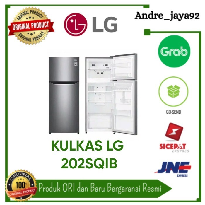 LG GNB202SQIB KULKAS 2 PINTU 202 LITER